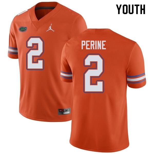 NCAA Florida Gators Lamical Perine Youth #2 Jordan Brand Orange Stitched Authentic College Football Jersey XSM2764XL